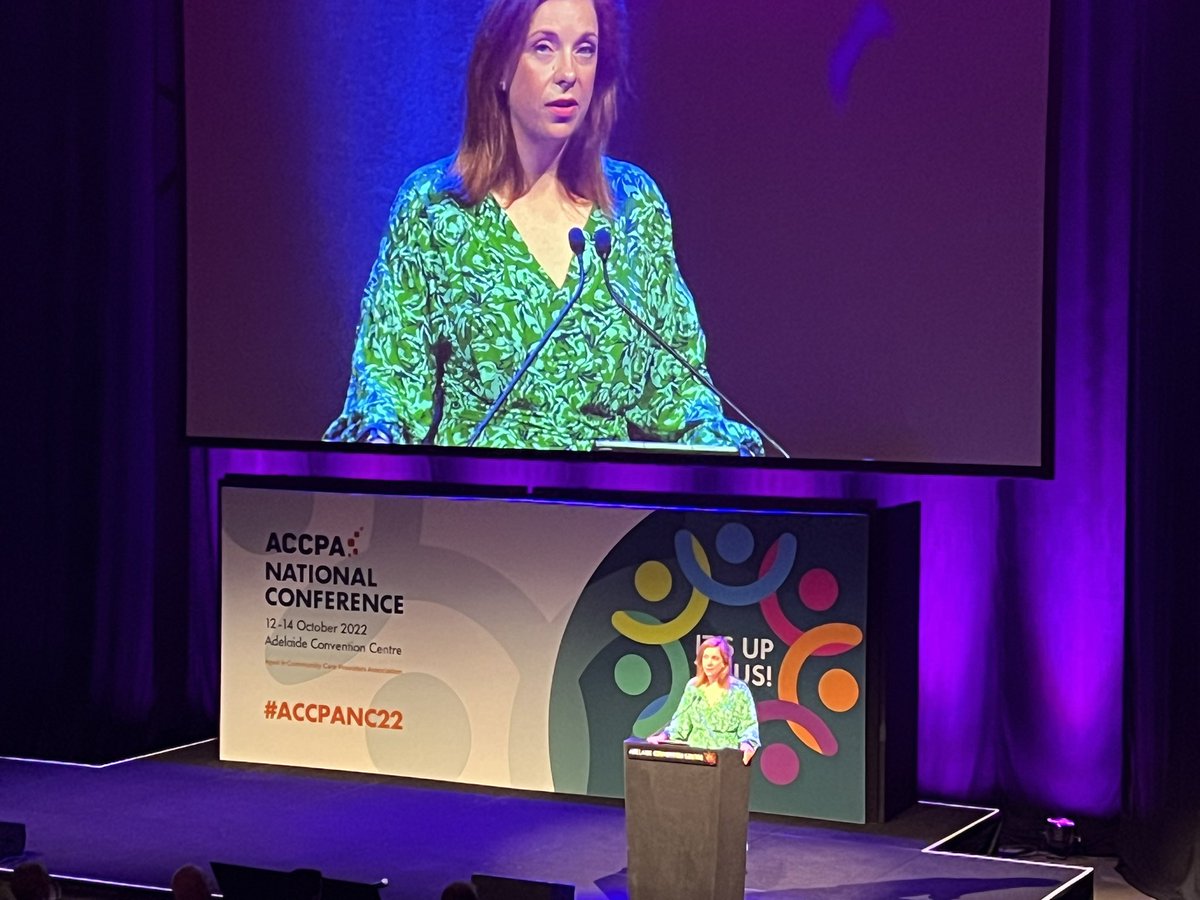 afarmer188's tweet photo. Minister for Aged Care Anika Wells speaking at #ACCPANC22. Impressive. https://t.co/RjCZkBmOPA