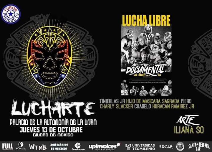 desdela3cuerda's tweet photo. Del 13 al 16 de octubre el festejo de @Lucharte_, detrás de este @iLianaSo 🤼♂️🖌🔥✏️
.
.
.
#ArteyLuchaLibre #LuchayArte #IlianaSo #Lucharte #LuchaLibre #Luchalibremexicana #Lucha #México #LuchaLibre https://t.co/OFhqdBsg0O