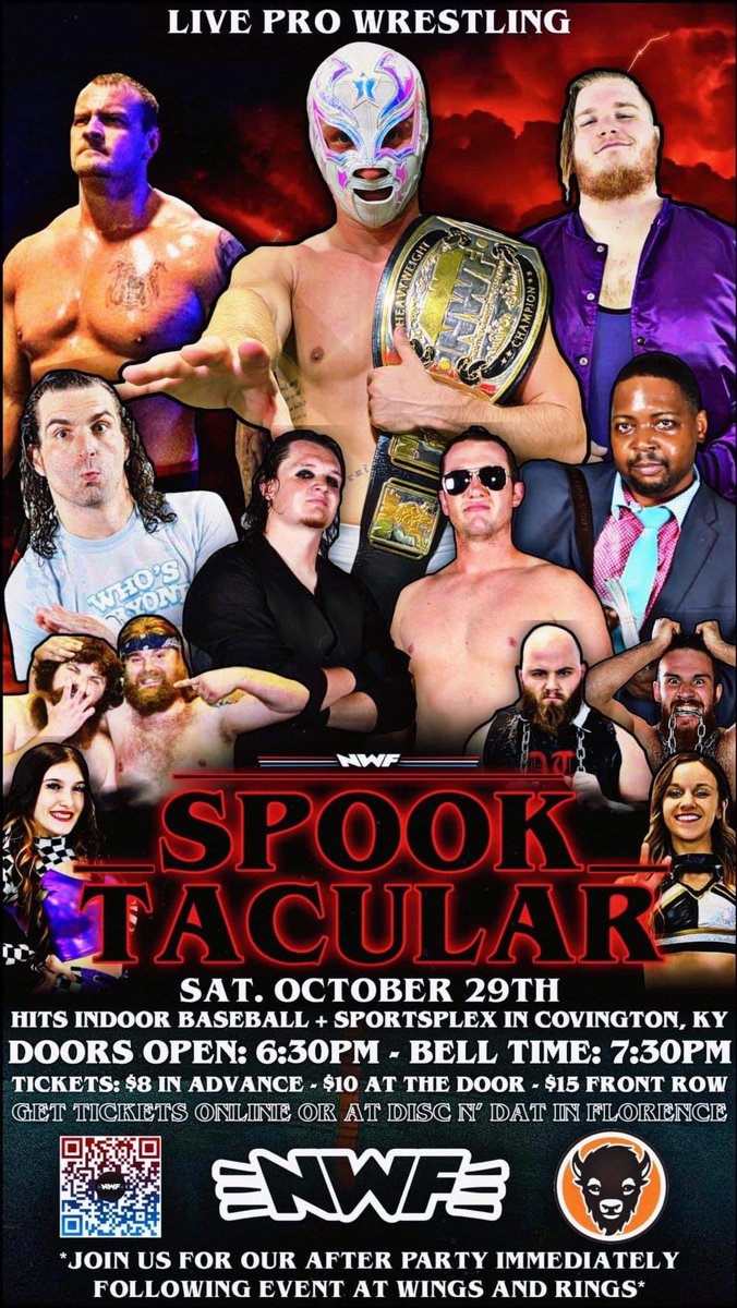 🚨 UPCOMING DATES! 🚨

10/15 - <a href="/MOSComplex/">Mt. Orab Sports Complex</a>

10/22 - <a href="/futurestarsnwf/">NWF Future Stars</a>: Fight for the Future

10/29 - <a href="/HITSBaseball/">Hits Indoor Baseball</a>: Spooktacular 

11/5 - Bonekrushers Training Center*

11/12 - <a href="/BIRCUSbeer/">BIRCUS BREWING CO</a> 

Tickets available now at nwfwrestling.com/events! 

*Admission to BK is $8 at the door only