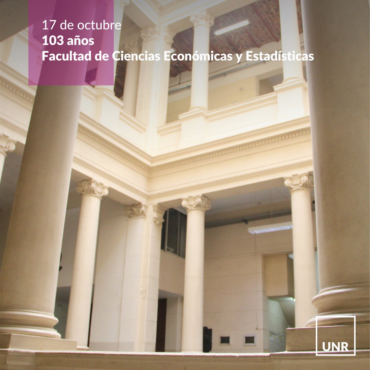 ¡Feliz cumple, <a href="/EconomicasUNR/">FCEyE UNR</a>! 🥳

Un saludo afectuoso para toda su comunidad ♥️

103 años y vamos por muchos más ✨📚
