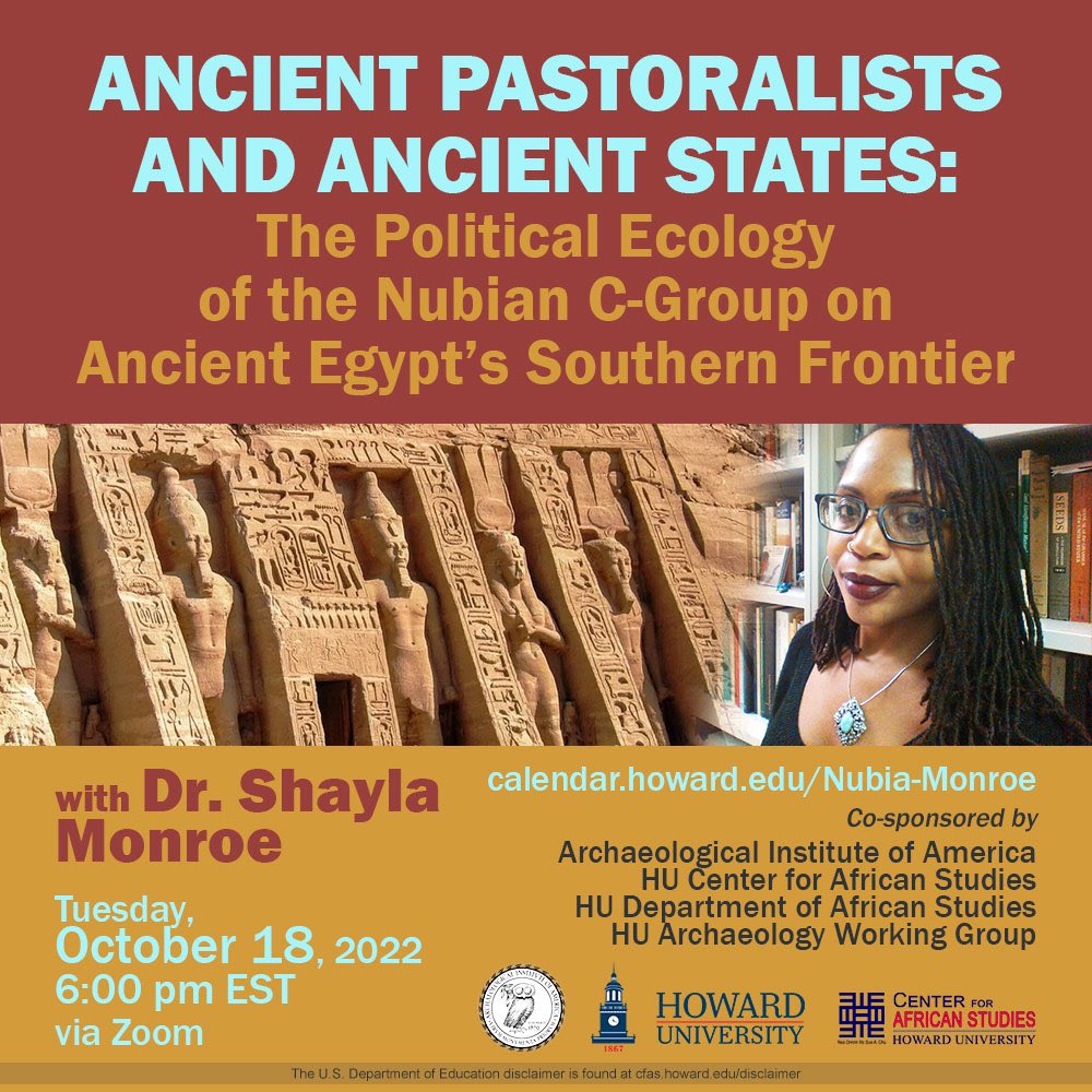 HansberrySoc's tweet photo. Happening October 18, 2022! Our Dr. Shayla Monroe will be presenting her research on ancient pastoralism in the Nile Valley.

Register: https://t.co/ZBKUk6JOWf https://t.co/2lCYuGghVE