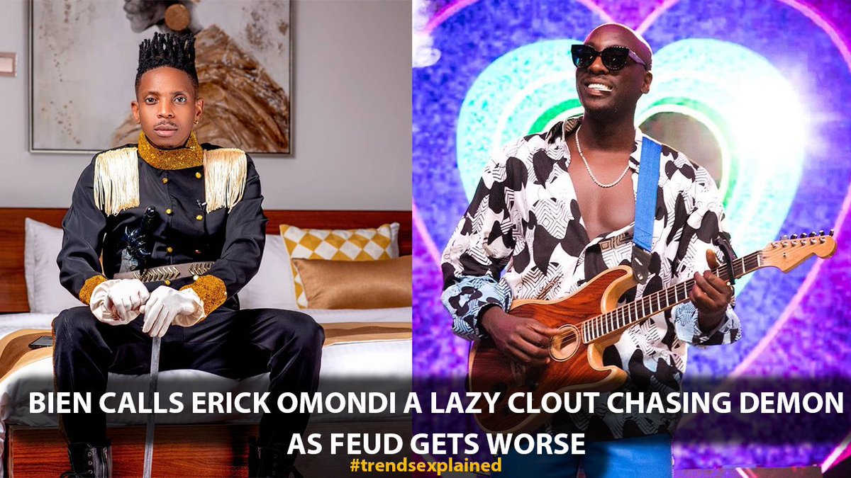 scrolldigitalEA's tweet photo. Watch Video: https://t.co/8QVsmtLkfN
Sauti Sol's Bien calls Comedian Eric Omondi A Lazy Clout Chasing Demon as Feud Gets Worse.
Ni kubaya! https://t.co/jcZ5VmBSzq