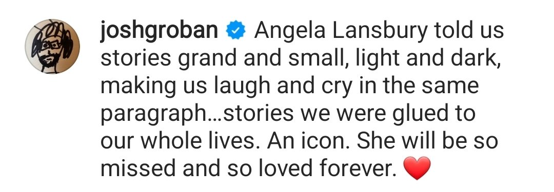 #instagram from .@joshgroban honoring #AngelaLandsbury ❤