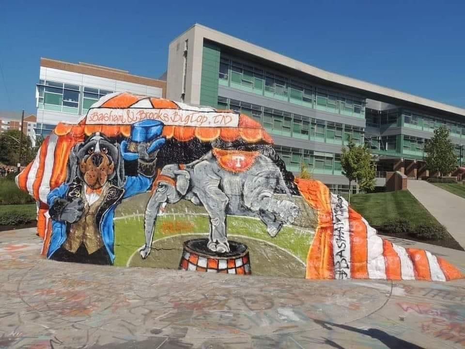BigHeadBS's tweet photo. The Rock! #GBO #BeatBama #RockyTop https://t.co/kOaCzXxqC5