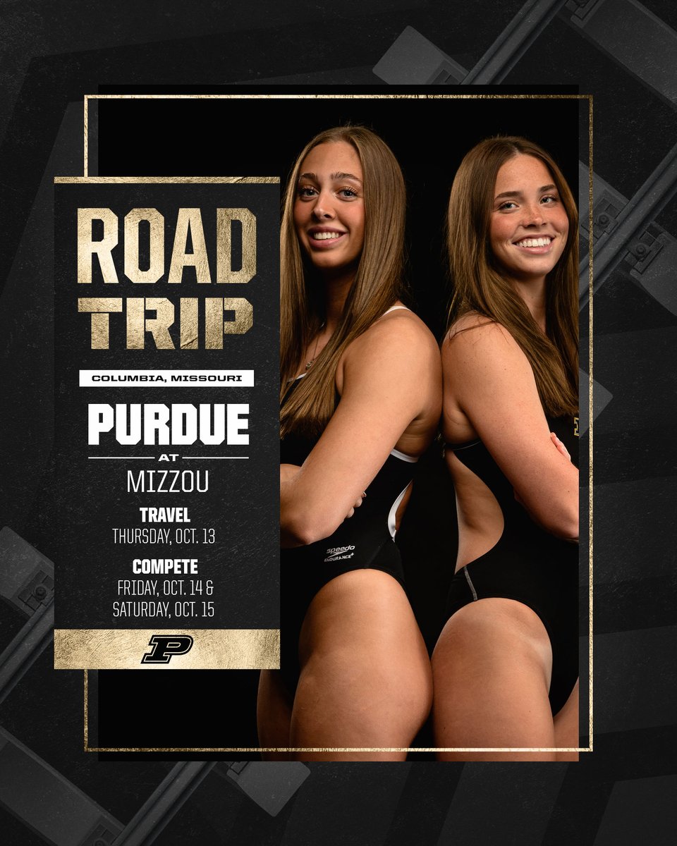 2-day dual at Mizzou to open the new season. #BoilerUp

🏊‍♀️ Friday: 200 Free Relay, 200 IM, 500 Free, 100 Breast, 200 Back, 100 Free, 200 Fly, 400 Med Relay

🏊‍♀️ Saturday: 200 Med Relay, 1000 Free, 50 Free, 100 Back, 200 Breast, 100 Fly, 200 Free, 400 IM, 400 Free Relay