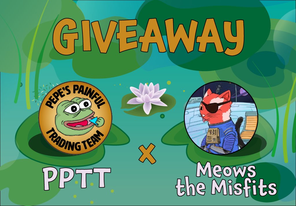 🐸 PPTT x MEOWS THE MISFITS 🐱

Meows the Misfits are minting on Stargaze and we are teaming up to do a BIG GIVEAWAY! 💝
🏆 x1 NFT + x2 WL Spots

To enter:
☑️ RT, like &amp; tag 2 friends
☑️ Follow <a href="/pptt_nft/">Pepe's Painful Trading Team 🐸</a> &amp; <a href="/MeowstheMisfits/">Meows The Misfits ⭐️ |</a> 
☑️ Join Discord discord.gg/T47wfMyaDd

Good luck! ⭐
