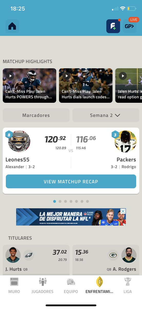 alexf55's tweet photo. Ayuda !!! @MGutierrezNFL en mi liga de Fantasy tengo un juego que gane que me aparece como perdido en la tabla de posiciones. Debería ir 4-1 https://t.co/RM2hNJzBPi