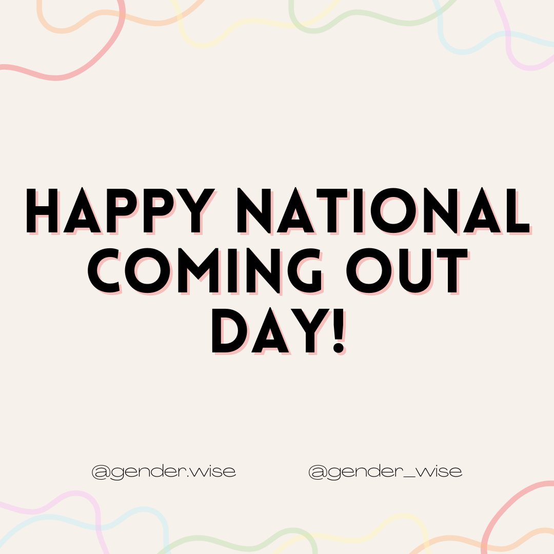 gender_wise's tweet photo. Happy National Coming Out Day!🌈 #ComingOutDay2022 https://t.co/zKvIvIeXg5