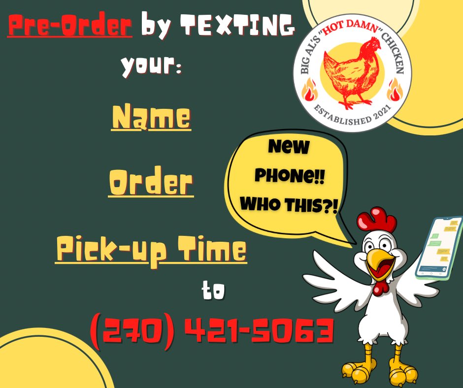 New announcements for the truck! Look for us on Monday nights starting next week from 5-8pm at Cue Time Billiards! Also, we now have a preorder line! Check out our Facebook or Instagram for further details on both!