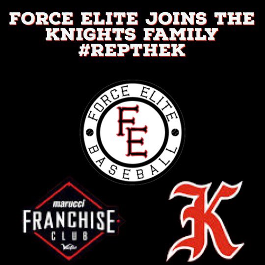 The Knights Baseball Organization would like to welcome Force Elite to the Knights family. We are very happy to be working with Randy Dunnett and his staff. We look forward to meeting all the new players and families. #reptheK @FE_Baseball