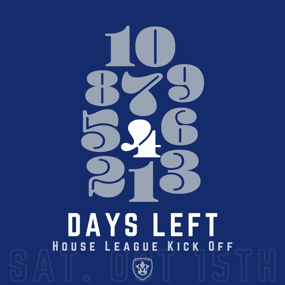 milton_magic's tweet photo. Four until Indoor⚽️

Indoor House League starts SATURDAY!!

Location: Milton Dome at St. Francis Xavier Catholic Secondary School 
1145 Bronte St. S., Milton ON

#MiltonMagic #ExperienceTheMagic #MYSC #OntarioSoccer #Soccer #IndoorSoccer #MiltonON https://t.co/w2jnhfTSQd