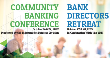 Calling all CEOs, presidents, senior officers, outside and inside board members—don't miss these great back-to-back events: the Community Banking Conference and the Bank Directors Retreat.

Register now: tnbankers.org/event/communit…