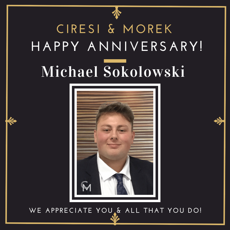 CiresiAndMorek's tweet photo. Help us #Congratulate Michael Sokolowski on his #FIRST #Anniversary with Ciresi &amp; Morek. Check out Michael's bio here: https://t.co/H8UkwpnyWS #Killingit #Celebrate #Workanniversary #Automotive #HR #Executivesearch #Thankyou #Kudos #ManufacturingJobs  #Soko58 #MichaelSokolowski https://t.co/SKcIXPAF6H