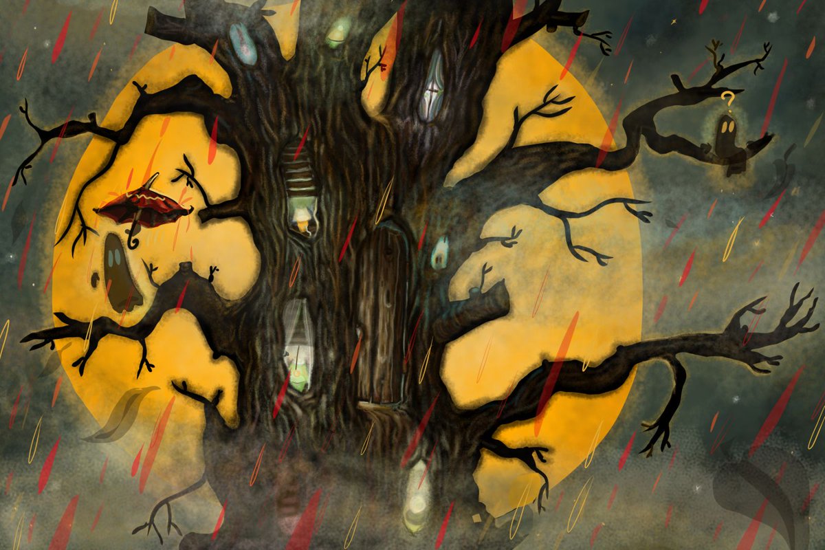 "A Moonlit Acacia Tree"

A 1 of 1 FreeSpirit Halloween Edition 

A tree known to enclose the Spirits of long ago. It is said to be a reincarnation of the Freedom that inhabits each one of them. Through time people spoke to life The Free Spirits born fruit from the tree!