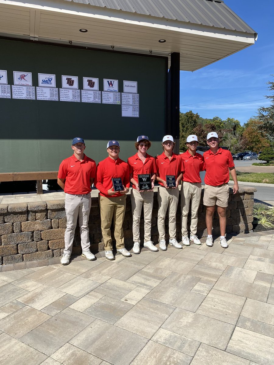 WSCC_Golf's tweet photo. 293-304 is a winner by 7 strokes! Congrats to @AshtonCondra and @aj_rinehart on making All-Tournament! https://t.co/chbqNOBAIw