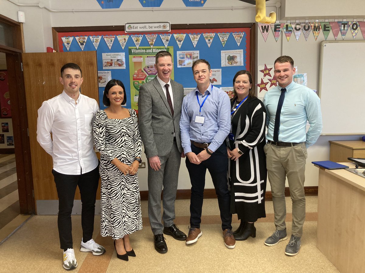 Thanks to <a href="/StJoesC/">St Joseph's College</a> for inviting some of our PGCE post-primary staff to celebrate their Apple Distinguished School Award. One of only two schools in NI to have achieved this status. Congratulations from all in the School of Education. #partnership