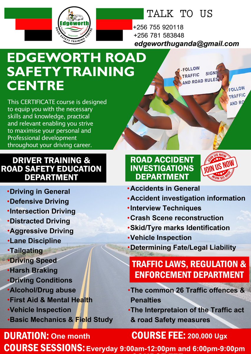 Edgeworth_UG's tweet photo. There we are ....The road safety syllabus worth your time and take . https://t.co/O367ZQKXic