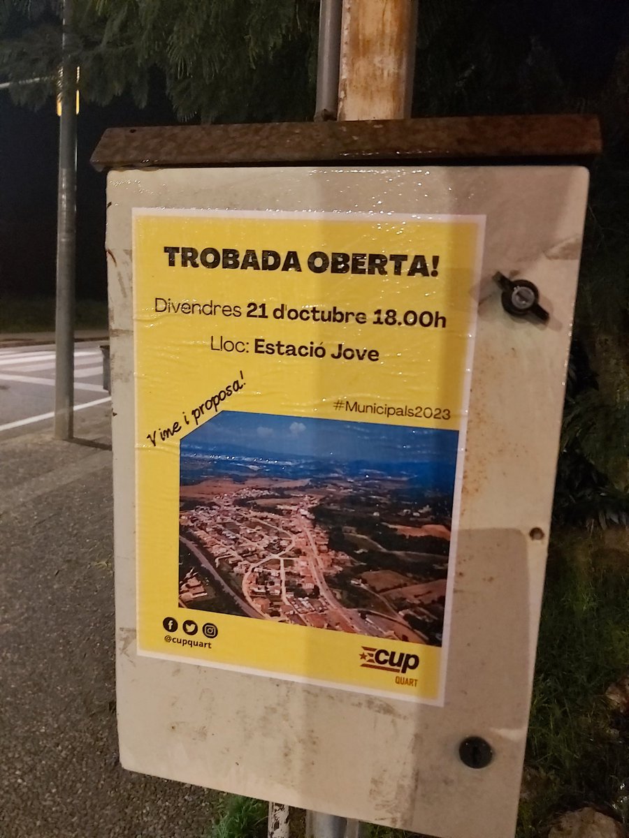 CUPQuart's tweet photo. 🟡 Avui assemblea i encartellada per la #TrobadaOberta del proper 21 d'octubre 💪🏼 https://t.co/mNOkq0jOZS