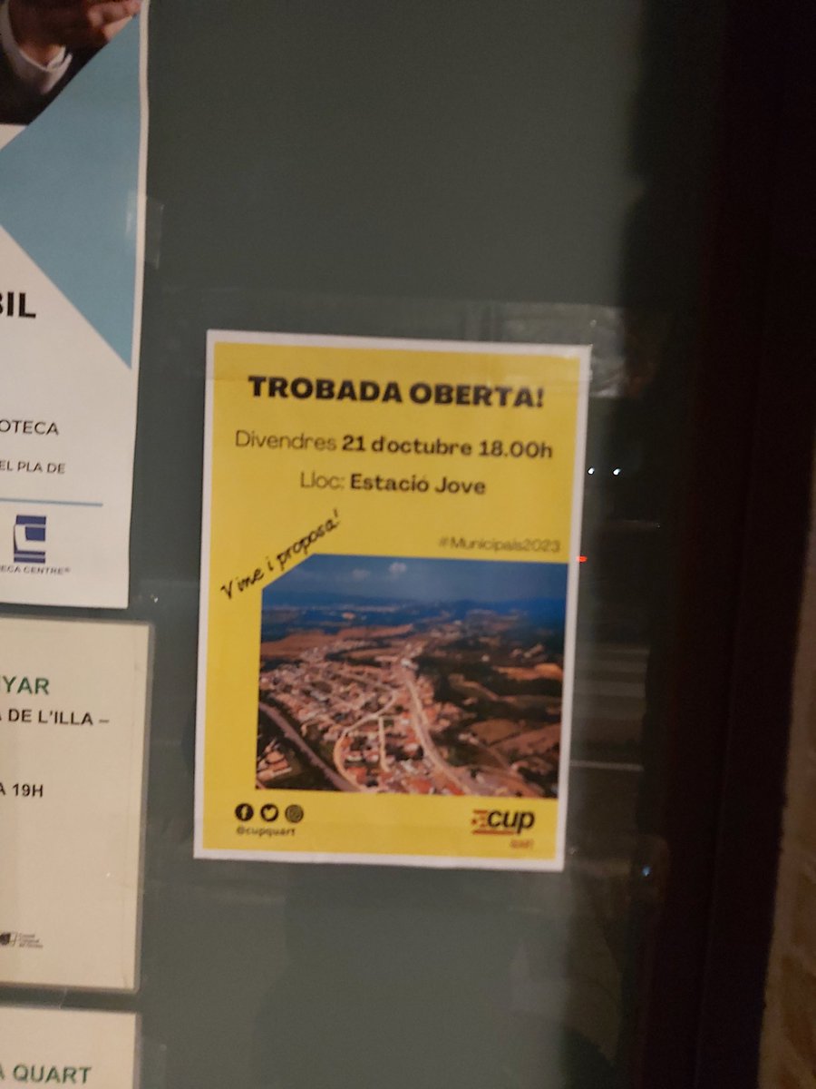 CUPQuart's tweet photo. 🟡 Avui assemblea i encartellada per la #TrobadaOberta del proper 21 d'octubre 💪🏼 https://t.co/mNOkq0jOZS