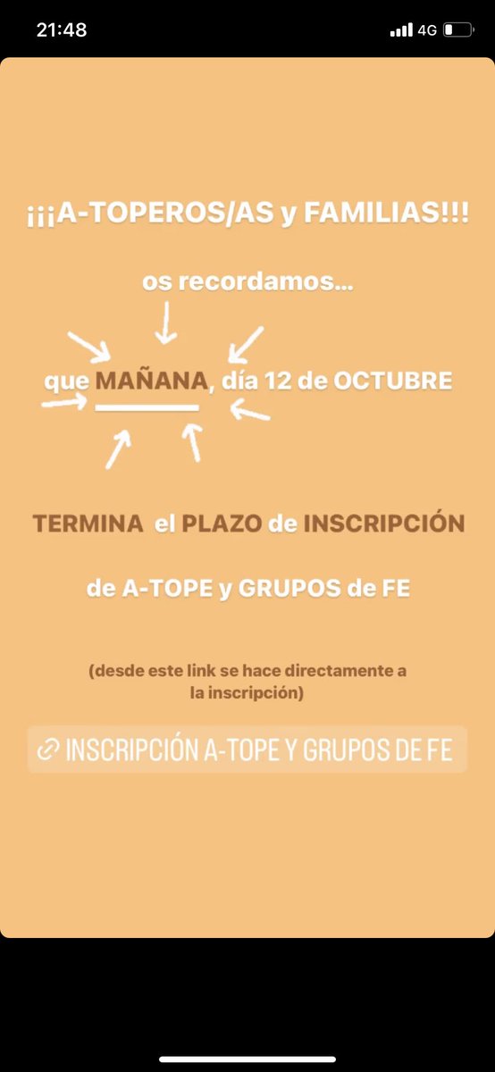 📢¡¡¡RECORDATORIO para A-TOPEROS/AS y FAMILIAS!!!📢