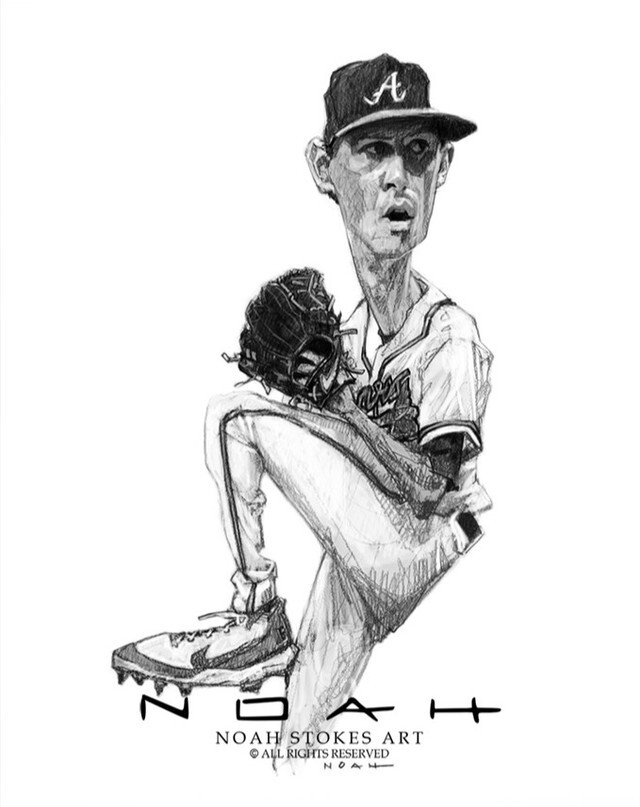 noahstokesart's tweet photo. Two more Braves added to the collection. 21 Game winner Kyle Wright and Superstar Ronald Acuna Jr. Go Braves! #AtlantaBraves #chopon #gobraves#ronaldacunajr #kylewright #baseballart https://t.co/oRxmIxDV0L https://t.co/o5x7MrOMJ6