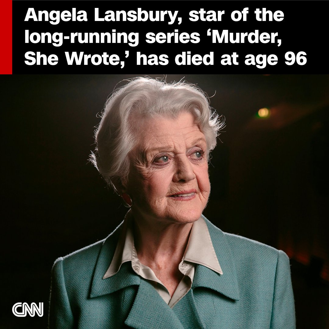 cnnbrk's tweet photo. Angela Lansbury, America's favorite TV sleuth in the long-running series "Murder, She Wrote," has died at age 96 
https://t.co/29pgb8rfIF https://t.co/gUpB0ueFIo