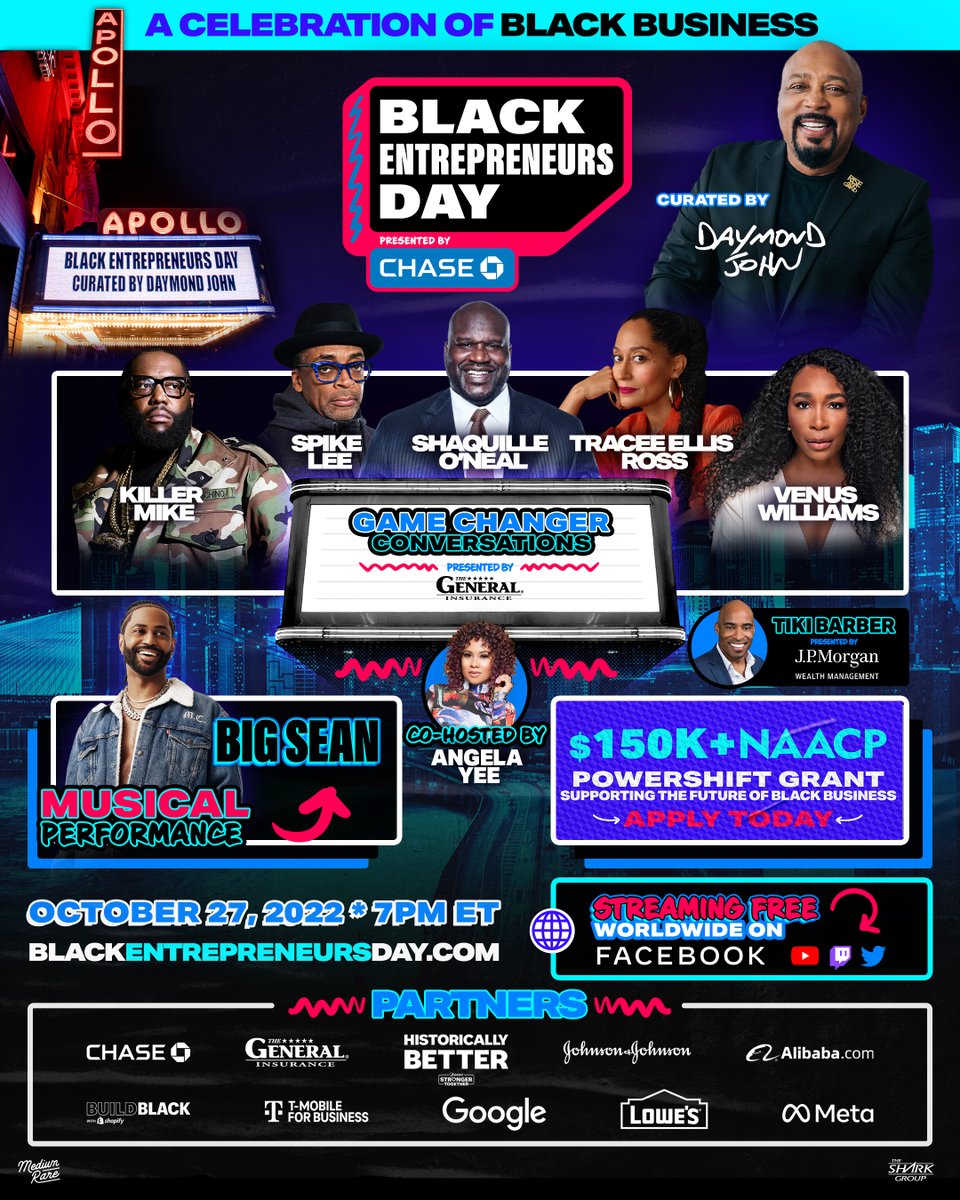 We are incredibly excited to present this year’s <a href="/BlackEntrepDay/">Black Entrepreneurs Day</a> alongside <a href="/TheSharkDaymond/">Daymond John</a> live from Harlem’s Legendary Apollo Theater! Learn more at BlackEntrepreneursDay.com