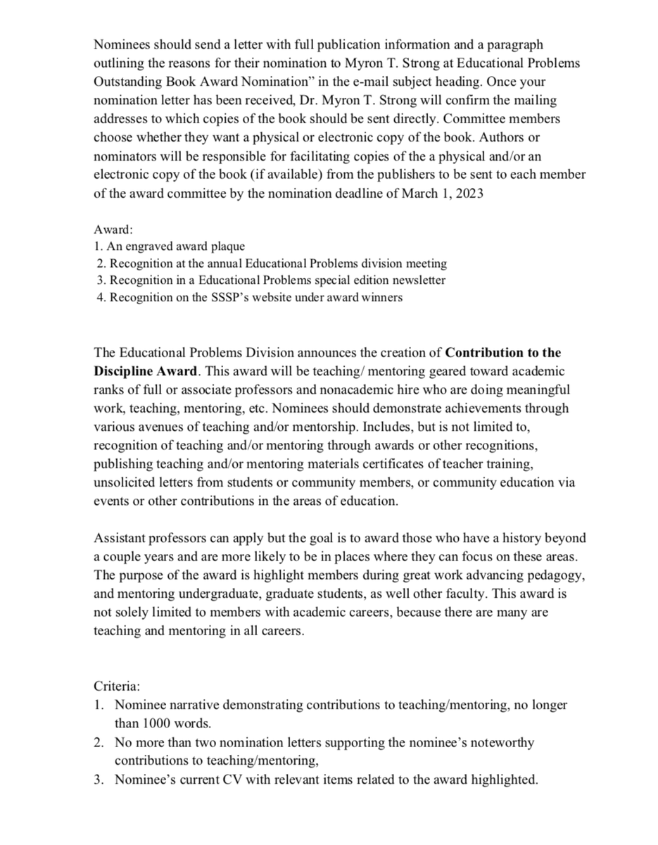 EpSssp's tweet photo. The Educational Problems Division announces its 2023 Paper Competition and Awards. There are now 3 awards, so consider applying or nominating someone! https://t.co/Wz1wqMhCnl