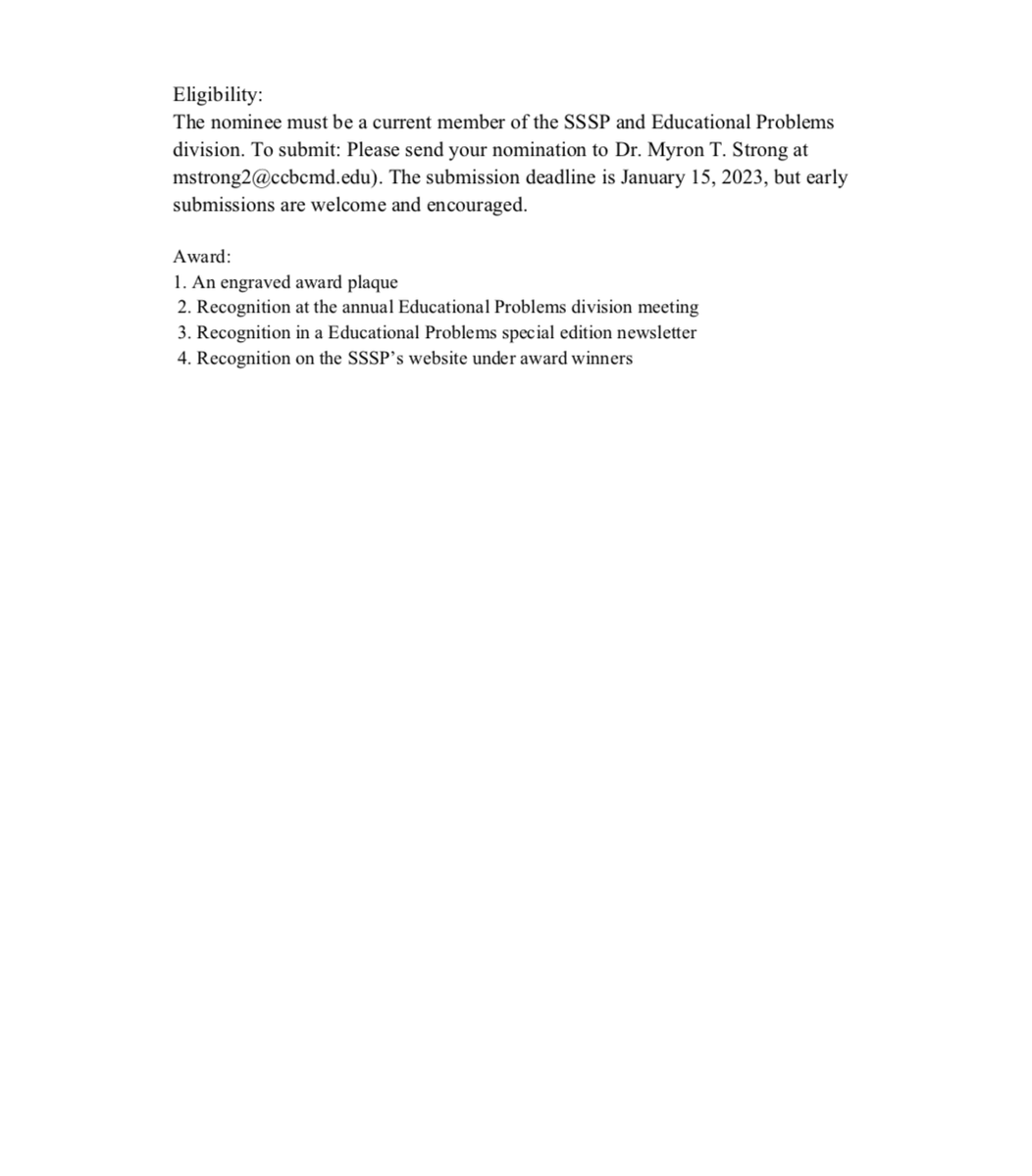 EpSssp's tweet photo. The Educational Problems Division announces its 2023 Paper Competition and Awards. There are now 3 awards, so consider applying or nominating someone! https://t.co/Wz1wqMhCnl