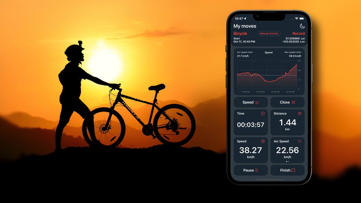 tacttm's tweet photo. The new version is available for testing!
Redesign and Improved work. Fix iOS 15 version, fix record chart speed and altitude.
@MyMoves_Tracker 

#iOS16, here's the link on TestFlight:

https://t.co/IU2SSdMMoN

#iosdevelopment #swiftUI #xcode #tracker #gps https://t.co/qUy9QjWmMR