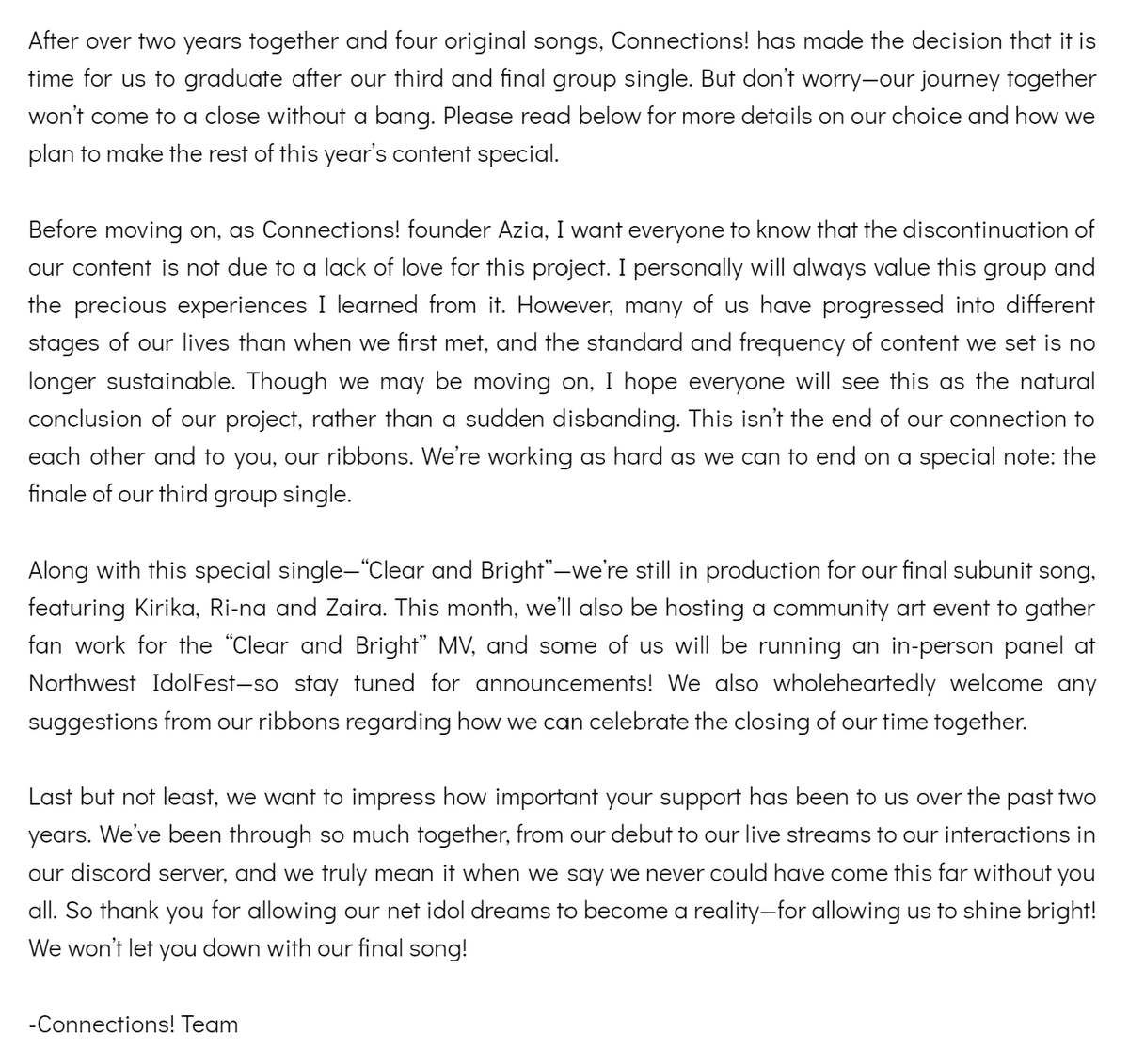 ConnectionsIDOL's tweet photo. A message to our ribbons: https://t.co/EMYpcouduP