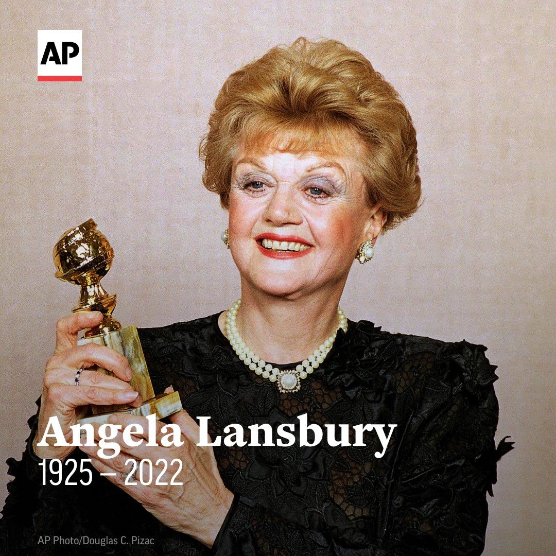 AP's tweet photo. Angela Lansbury, the scene-stealing British actress who kicked up her heels in the Broadway musicals “Mame” and “Gypsy” and starred as crime novelist Jessica Fletcher in the TV series “Murder, She Wrote,” has died at the age of 96. https://t.co/kuI88YEnvd https://t.co/MeEKGFTzbo