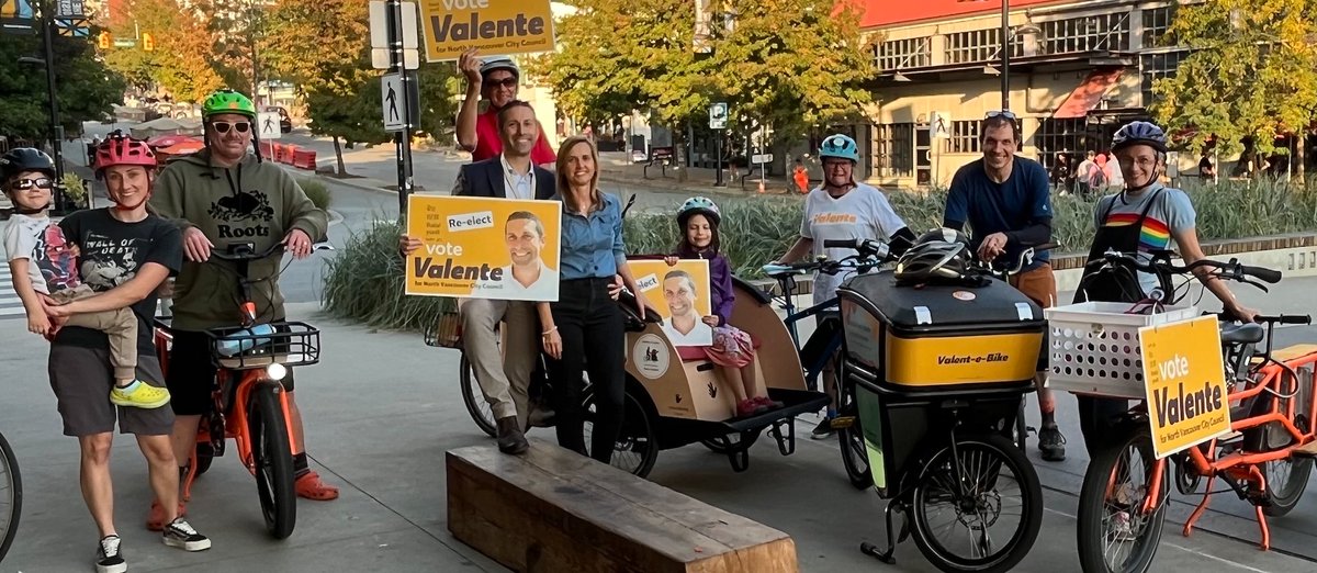 tonyvalente_ca's tweet photo. We had a great time at the bike parade on Sunday. Please #VoteValente if you value safer active infrastructure for all ages and abilities across the City of North Vancouver. https://t.co/tIMLmlgorh