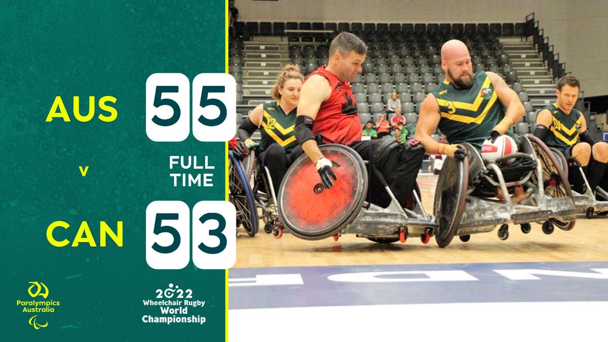 #2022WRWC Game 2: the Aussie Steelers defeat Canada 55-53 in a nail biting thriller 💪

#VEJLE2022 #WheelchairRugby <a href="/ww_rugby/">World Wheelchair Rugby</a>