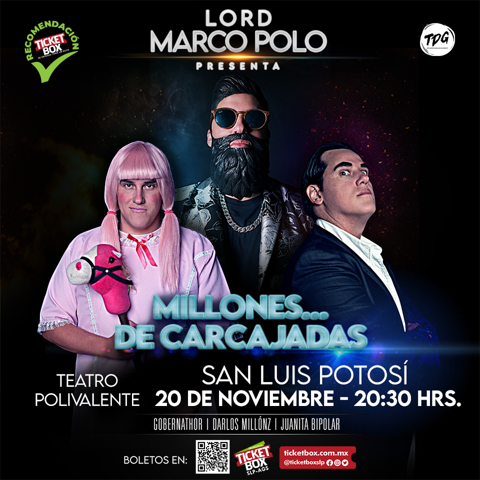 TicketBoxSlpAgs's tweet photo. Diviértete con El Gobernathor, Juanita Bipolar y Darloz Millónz 🎉😂 Presentamos a @LordMarcoPolo con #MillonesDeCarcajadas en 𝐒𝐚𝐧 𝐋𝐮𝐢𝐬 𝐏𝐨𝐭𝐨𝐬𝐢́ 🎤
Boletos: https://t.co/5VEImUg9ab 🎟️
🗓️: 20 noviembre, 20:30 hrs https://t.co/4stHsKi4Oz