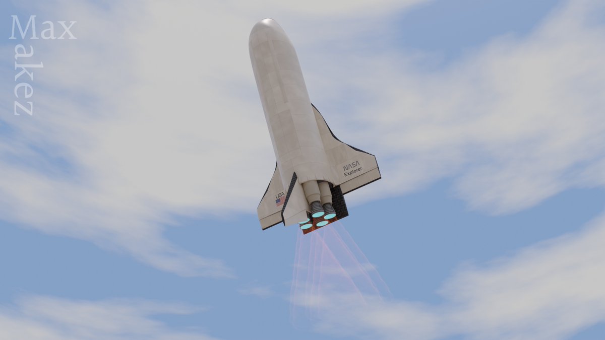 Makc_Shuttle's tweet photo. The Rockwell X-33 proposal in all its glory.

#NASA #Blender3d #3D #3dmodeling https://t.co/lQ3XMB03xu