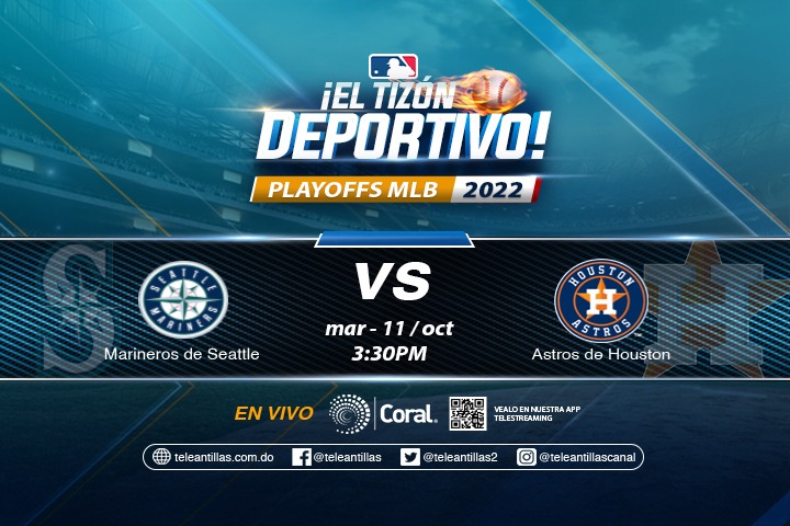 TeleAntillas10's tweet photo. Sintoniza ahora mismo la #MLB por #PadresdeSanDiego el partido #MarinerosdeSeatle 🔥🔥 VS #AstrosdeHouston por #Coral39.
También lo puede ver descargando nuestra App #Telestreaming📱
¡Béisbol de las Grandes Ligas!
#ElTizonDeportivo #MLBporCoral #MLB2022 https://t.co/ysAn3Ndjgx