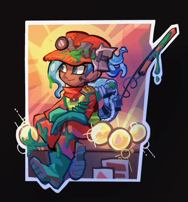 commission done for  of their octoling! Was pretty fun to do- ended up experimenting more with the colours 
