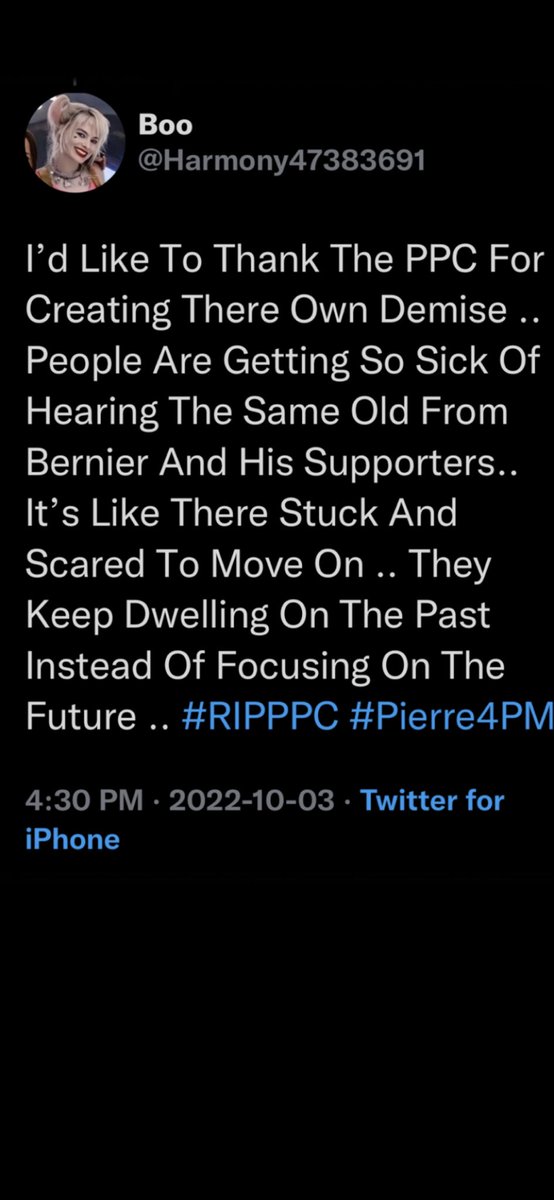 Harmony47383691's tweet photo. @FatCrypt @HomeWorldof @KreminLorie CPC Was Out And Doing More Than Bernier Ever Did .. Why Donโt You Go Do Some Research The Info Is Out There .. Time To Move On .. Get With The Now .. Look To The Future .. #RIPPPC https://t.co/L0sof2T74h