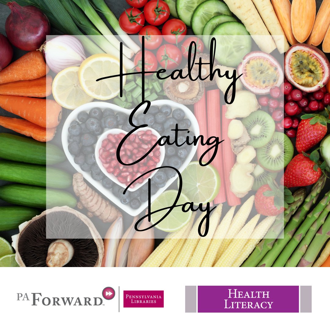 ValleyLibrary's tweet image. It’s #EatingHealthyDay! Celebrate by trying a new healthy food today! Then, take a closer look at your diet. Could you be eating healthier? What small changes can you make today to become a healthier you?