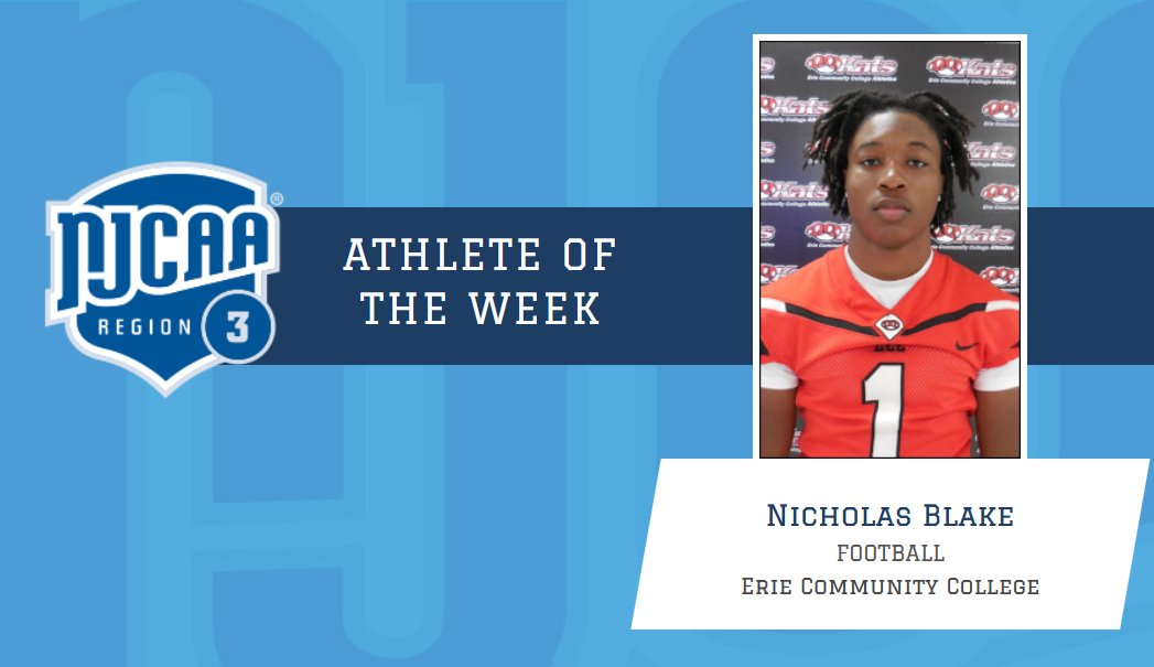 NJCAAReg3's tweet photo. Erie CC's Nicholas Blake named @NJCAAReg3 Athlete of the Week

https://t.co/lDjSp1KEs5 https://t.co/ovsi52vvhW