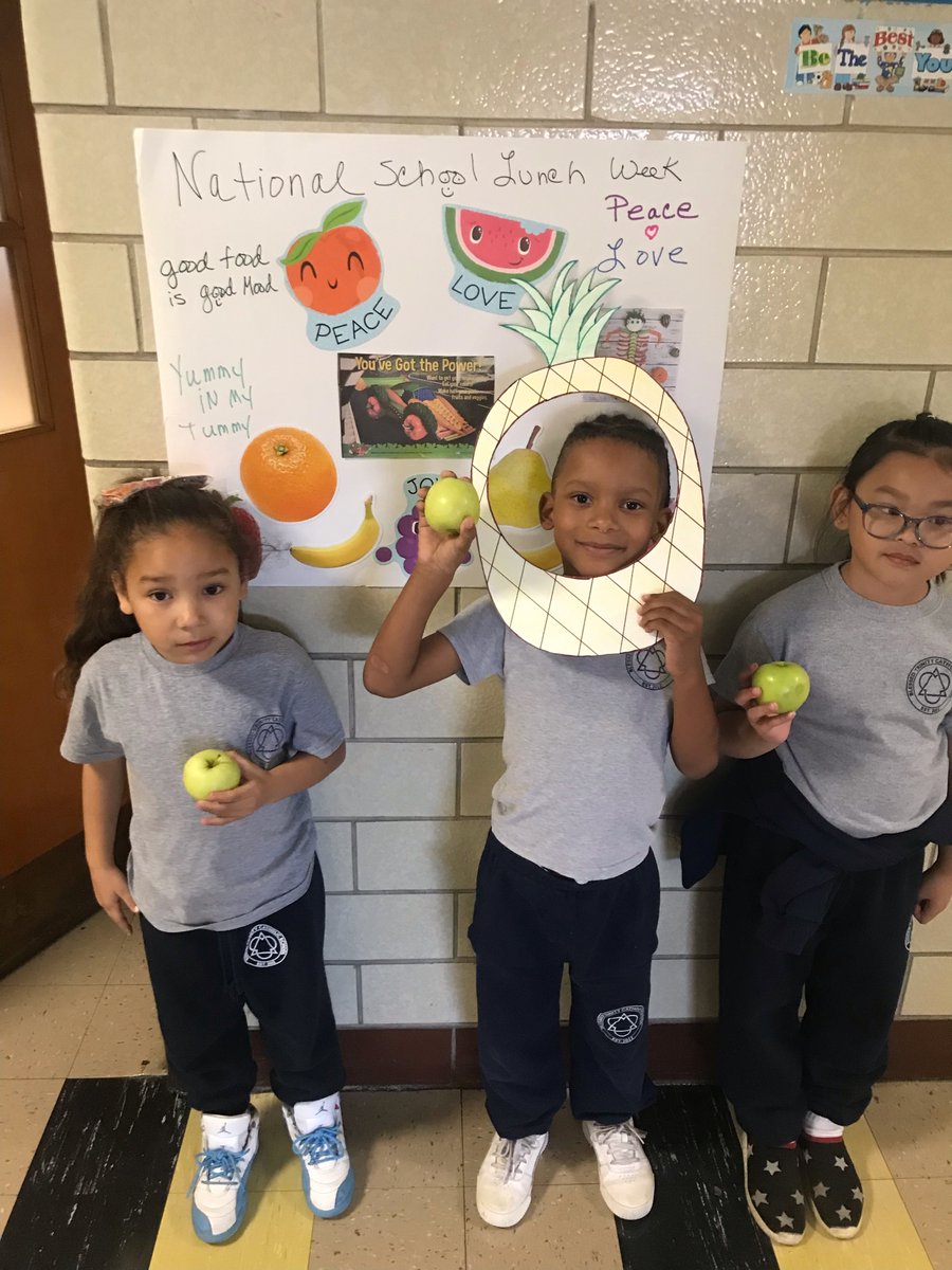 SchoolMealsNDS's tweet photo. Blessed Trinity Catholic School celebrates #NationalSchoolLunchWeek by trying new foods, and spreading Peace &amp; Love! How does your school celebrate school lunch? #NSLW22 #PeaceLoveSchoolLunch https://t.co/lUZS2iqV3m
