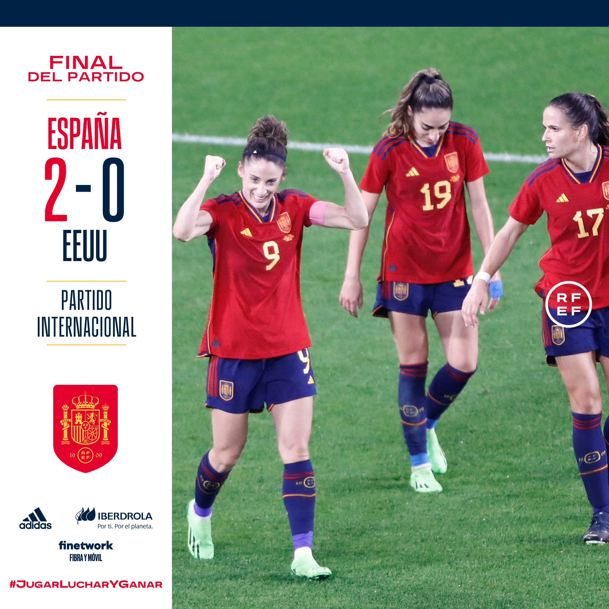 Selección Española Femenina Fútbol on Twitter: "🙌 ¡¡𝗙𝗜𝗡𝗔𝗔𝗔𝗟 𝗗𝗘𝗟 𝗣𝗔𝗥𝗧𝗜𝗗𝗢!! 😱 ¡HEMOS GANADO POR PRIMERA VEZ LA HISTORIA A ESTADOS UNIDOS! BATIDO UN NUEVO RÉCORD DE ASISTENCIA! 🔥 ¡¡𝗟𝗮