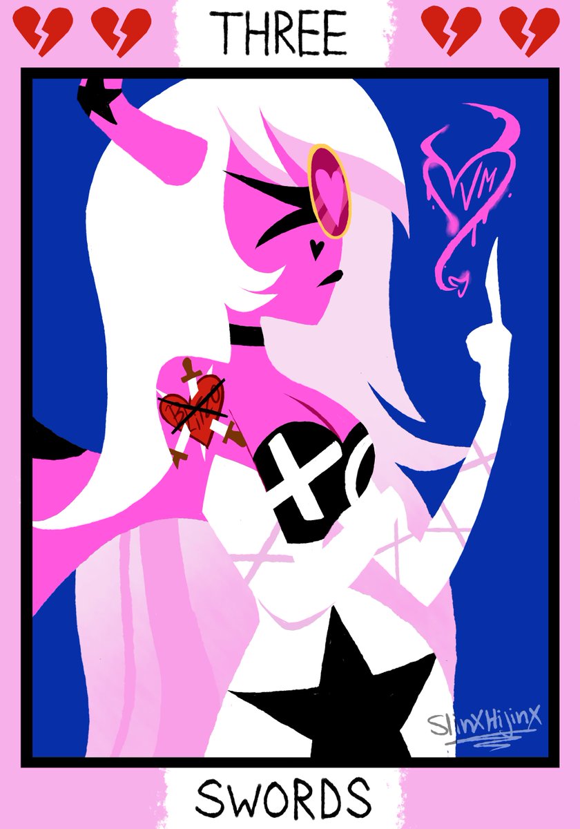 SlinxHijinx's tweet photo. 3 of Swords #tarotcards #HelluvaBossFanart #HelluvaBoss #VerosikaMayday #HelluvaBossVerosika https://t.co/8llHqV0nPT