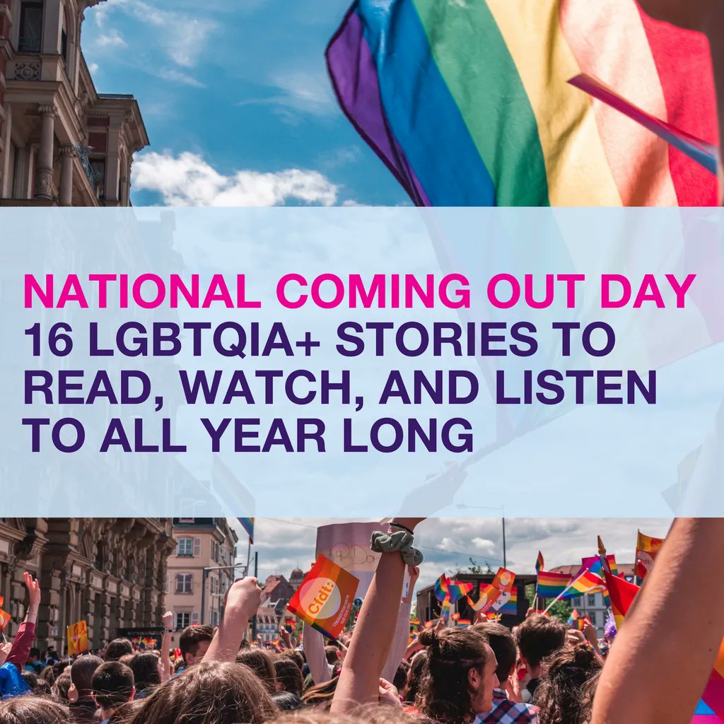 ResponsiblyD's tweet photo. It's #NationalComingOutDay! 🌈 We're celebrating by sharing 16 pieces of LGBTQ+ media that go beyond coming out narratives. https://t.co/QMQ0dmIbyp