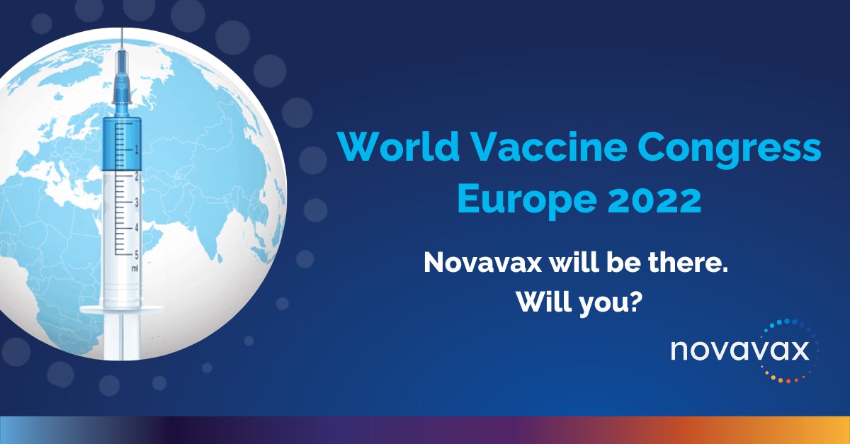 Novavax is a proud sponsor of the @vaccinenation Vaccine Congress Europe! We'll be in Barcelona to partake in discussions alongside leaders in pharma and biotech. Make sure to visit our booth to learn more about Novavax. #WVCEU
