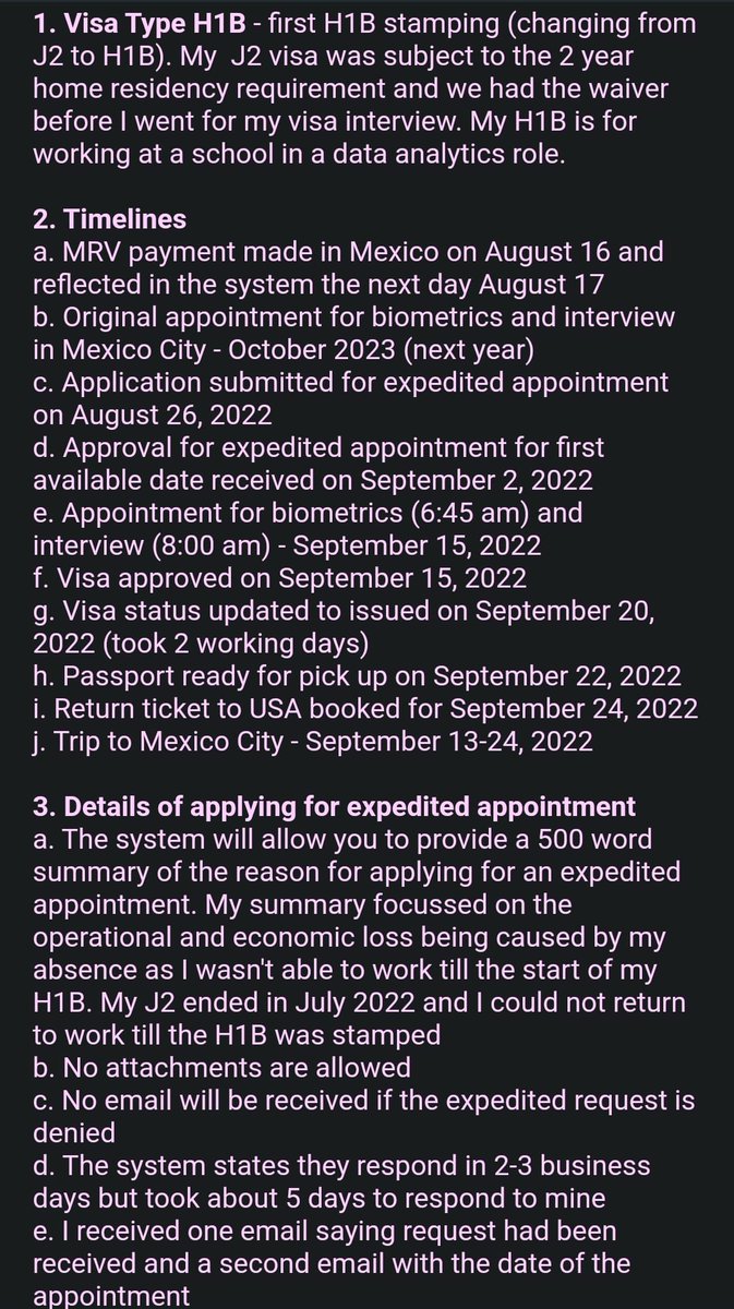 GhazalGulati's tweet photo. My experience with H1B stamping as a third country national in Mexico City  [3/3] https://t.co/QUwmE6I1Um