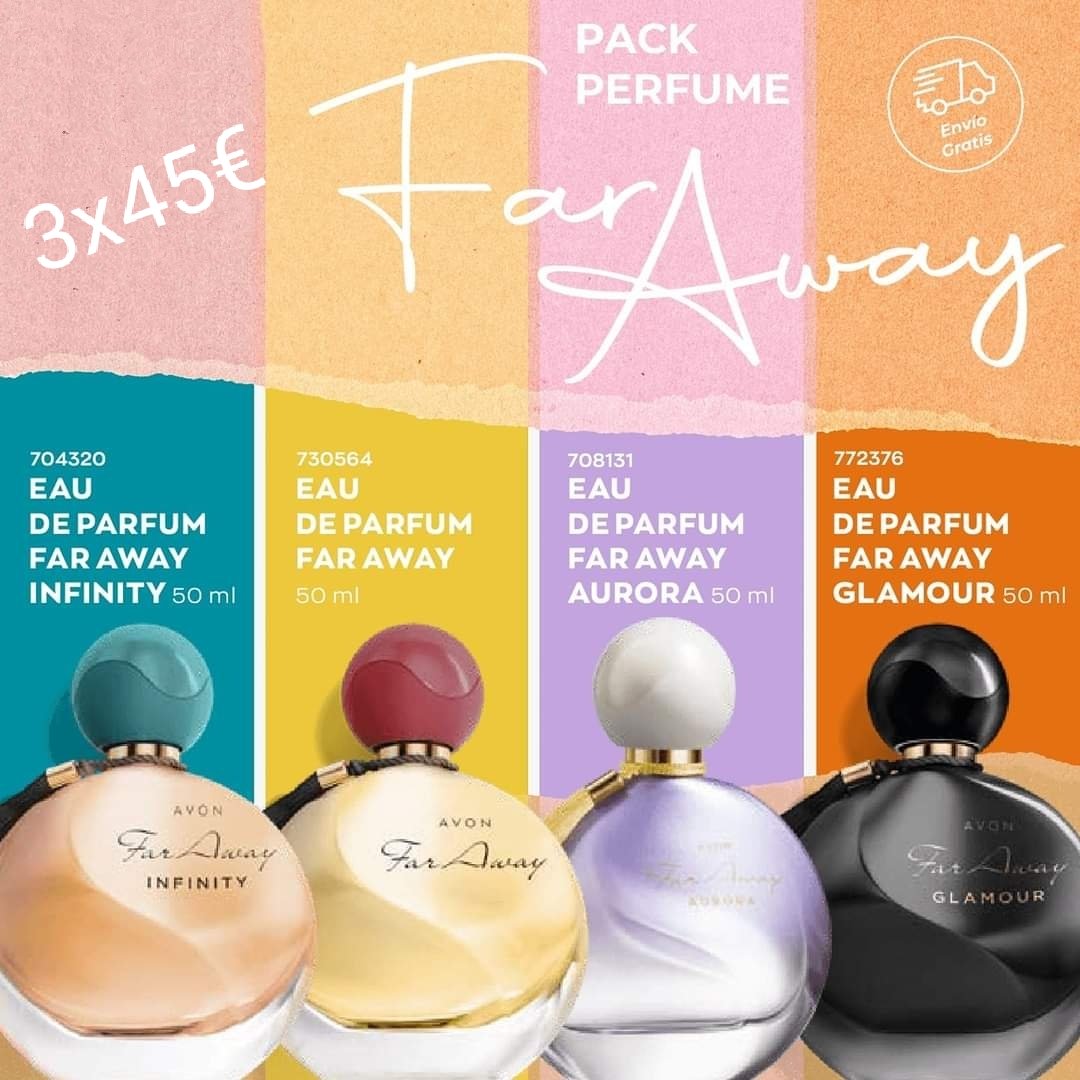 AvonAngeles's tweet photo. Super oferta FarAway 3x 45€ (iguales o diferentes)

#Avon #farawayclasica #farawayaurora #farawayinfinity #farawayglamour #ofertaoctubre https://t.co/JBCrPRkwUe