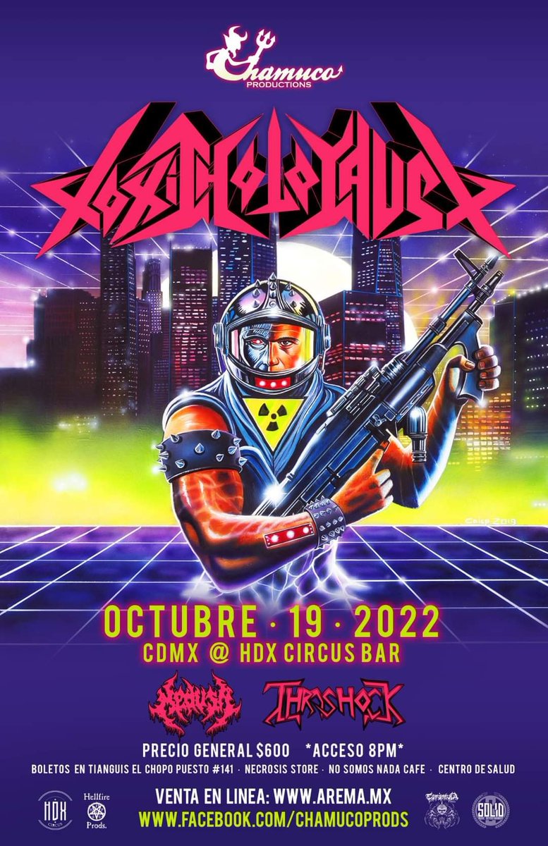 LlamadoBestia's tweet photo. El próximo 19 de Octubre en el @hdxcircusbar se presenta @ToxicHolocaust junto con #Medvsa y #ThrashockMx https://t.co/MKjvzrsxDs