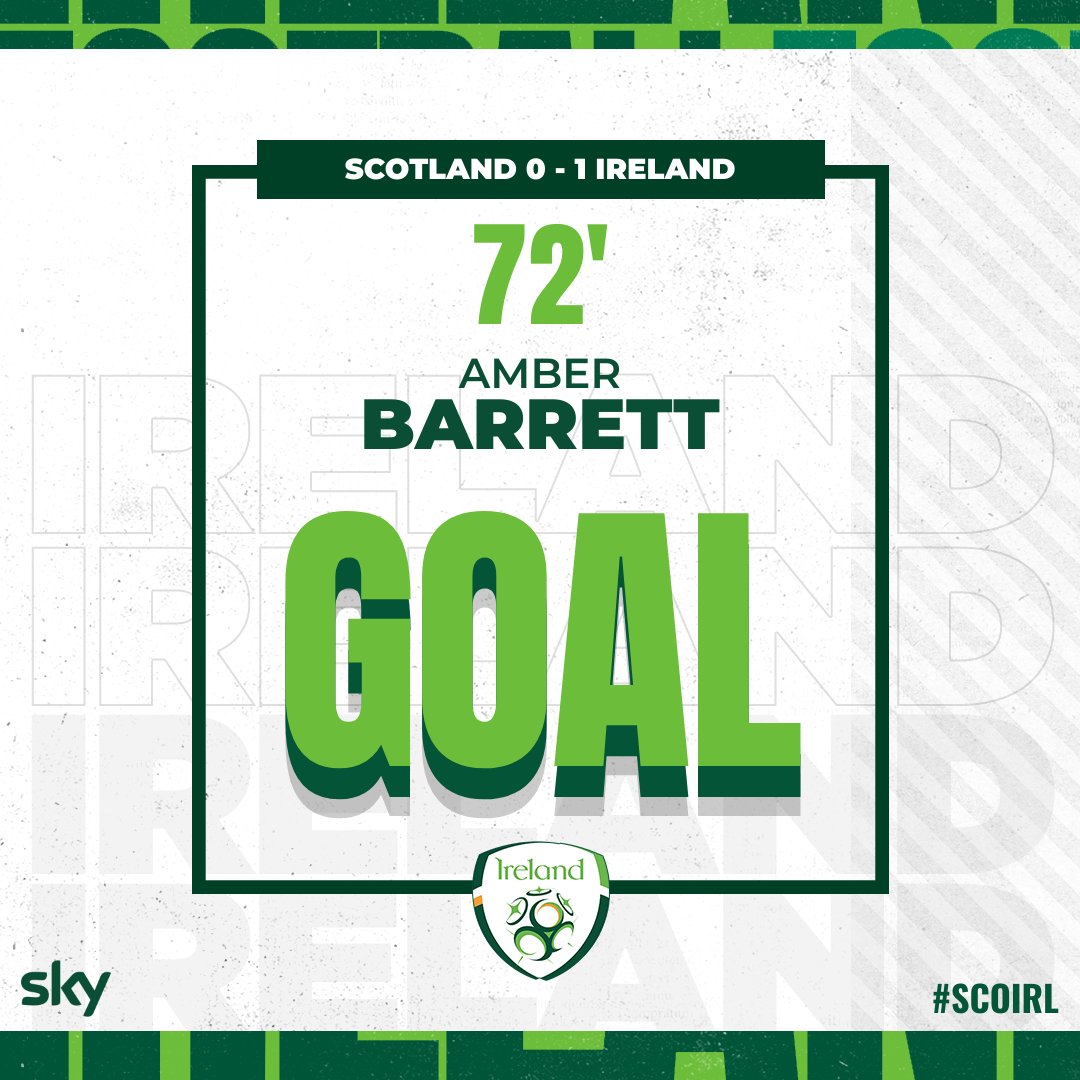 GOAL | 🏴󠁧󠁢󠁳󠁣󠁴󠁿 0-1 🇮🇪

The pass from Denise O'Sullivan 👍

The finish from Amber Barrett 👌

#SCOIRL | #COYGIG | #WeAreOne